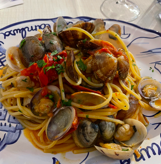 Spaghetti Vongole in Positano, Italy