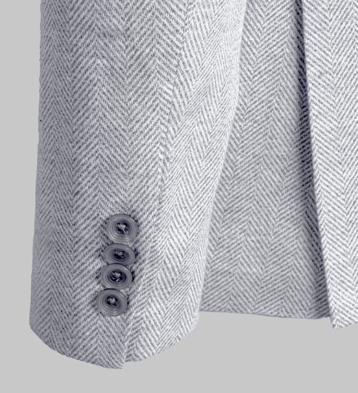 Hampton Knit Blazer in Herringbone Light Grey by Jack Victor