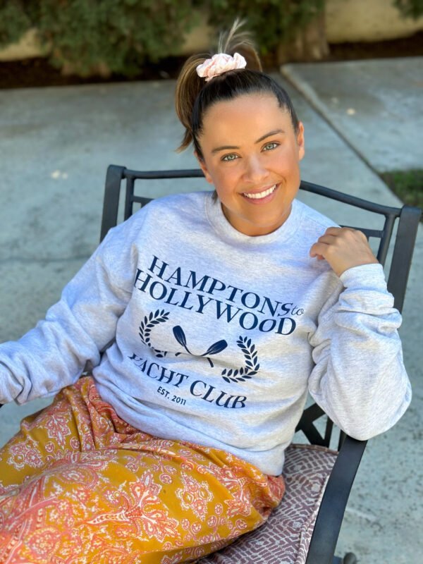 Hamptons to Hollywood Yacht Club Crewneck, Limited Edition, Elissa Troissi